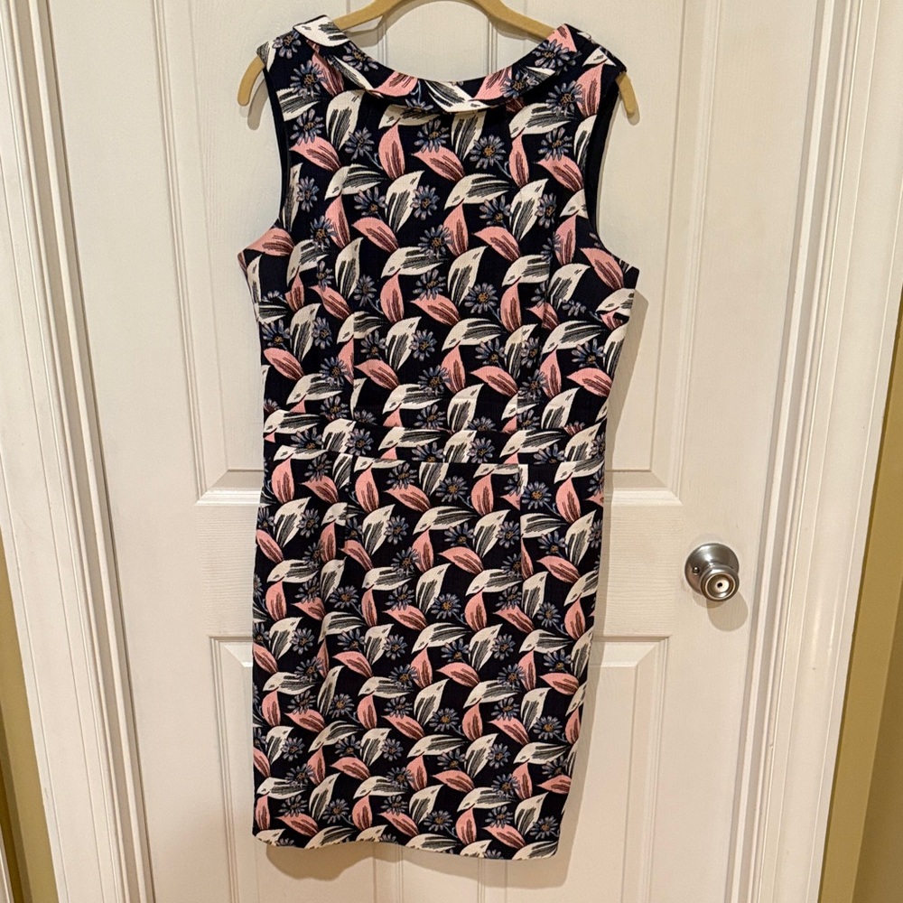 Boden Pink and Black Floral Midi Dress